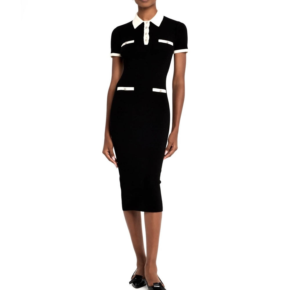 Alice & Olivia Iris Midi Polo Sweater Dress